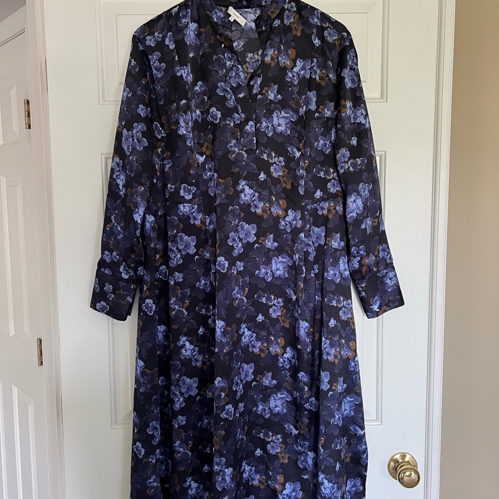 Vince Blue and Purple Long Sleeve Sundress